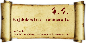 Hajdukovics Innocencia névjegykártya